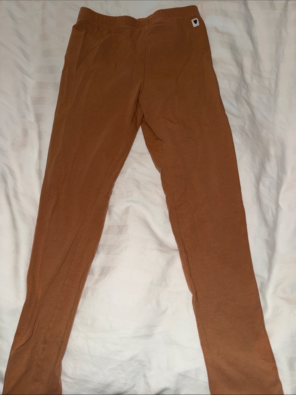 H&M Rust Brown Kids Leggings with Heart Patch